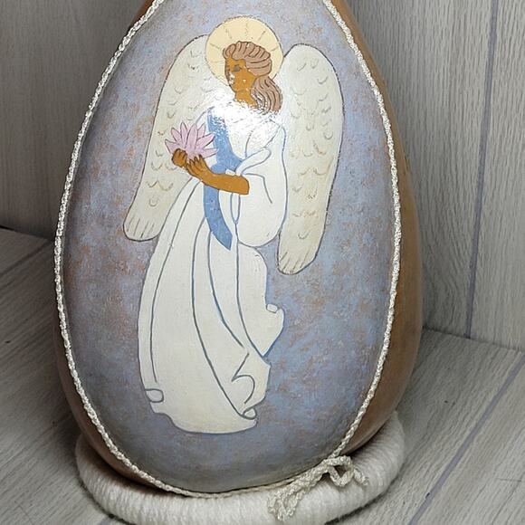 Vintage Handcrafted & Painted Butterfly Angel Large Gord Light Shelf Sitter - Picture 11 of 11